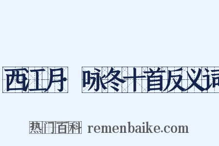 西江月·咏冬十首反义词是什么意思的图片